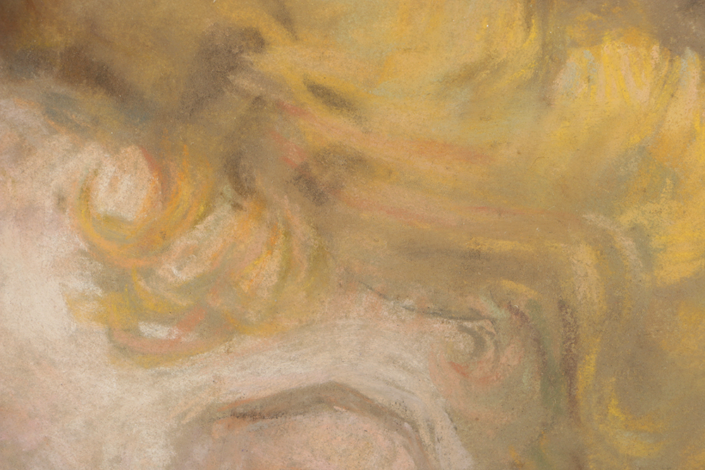 Emily B. Waite Pastel Drawing on Paper Portrait of Woman with Pearls