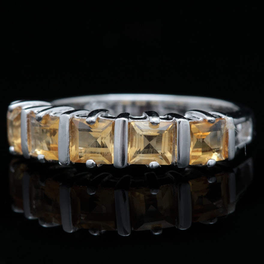 Sterling Silver and Citrine Band