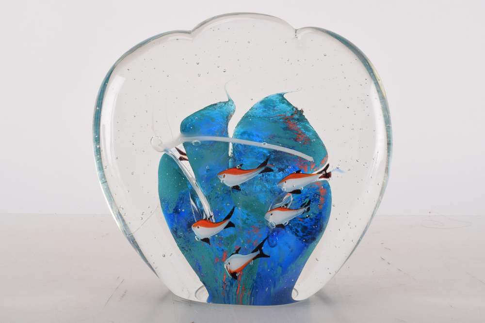 Glass Sculpture with Fish