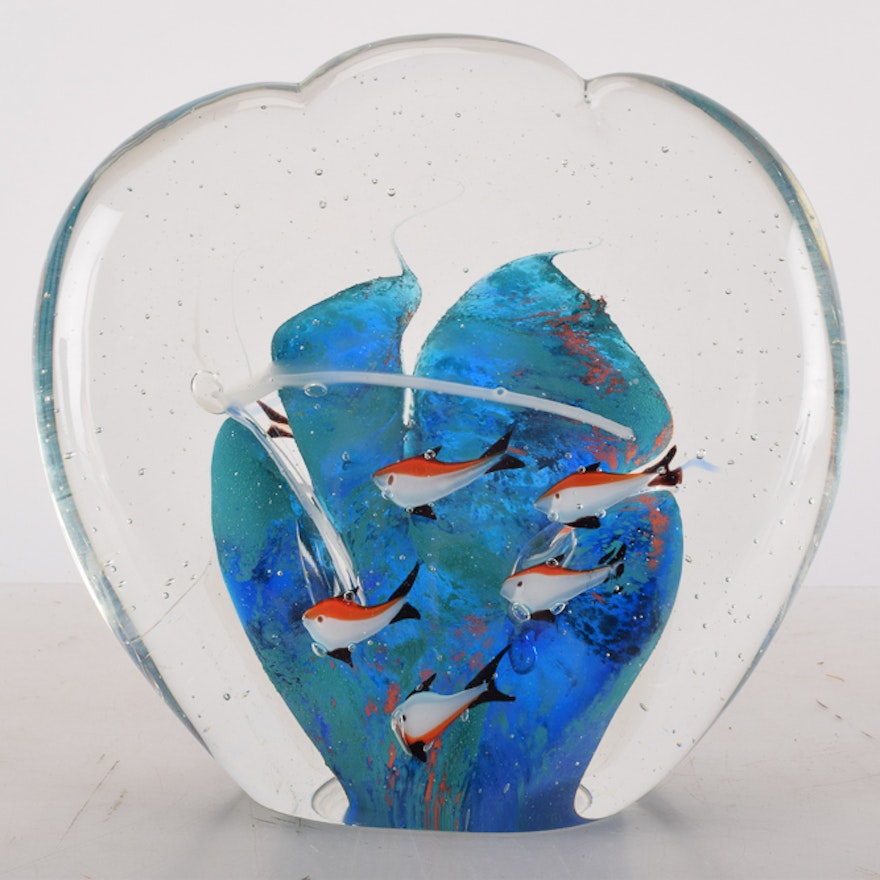 Glass Sculpture with Fish