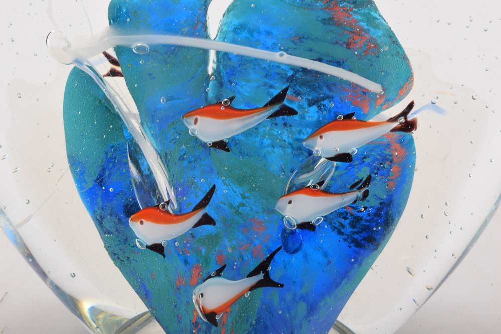 Glass Sculpture with Fish