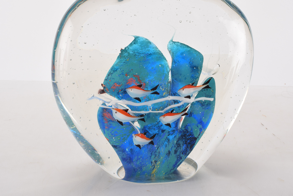 Glass Sculpture with Fish