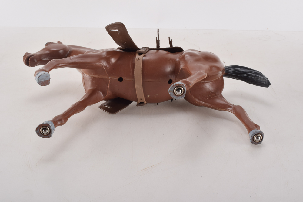 Vintage Plastic Horse Toys Including Louis Marx "Thunderbolt, "Bonanza", and Tim-Mee