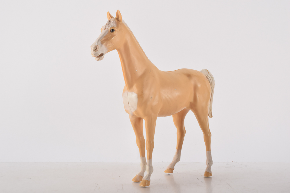 Vintage Plastic Horse Toys Including Louis Marx "Thunderbolt, "Bonanza", and Tim-Mee