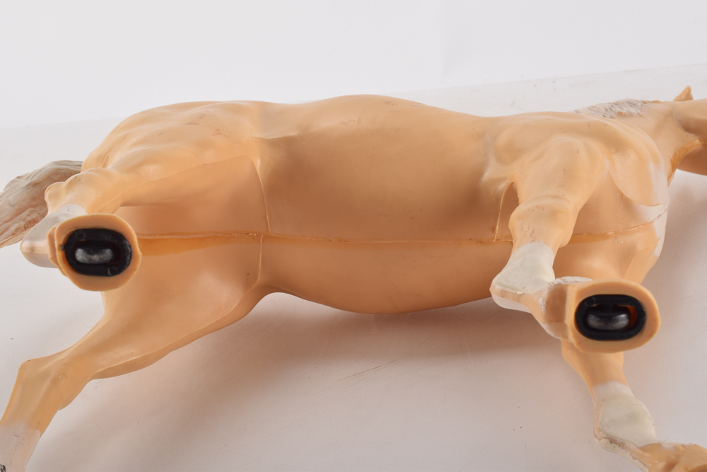 Vintage Plastic Horse Toys Including Louis Marx "Thunderbolt, "Bonanza", and Tim-Mee