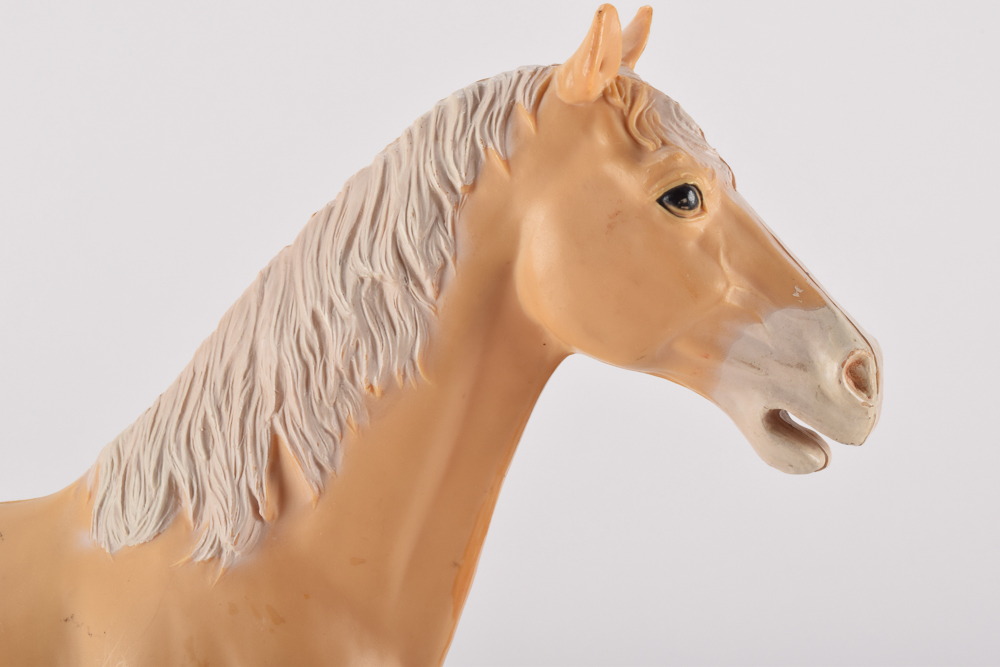 Vintage Plastic Horse Toys Including Louis Marx "Thunderbolt, "Bonanza", and Tim-Mee