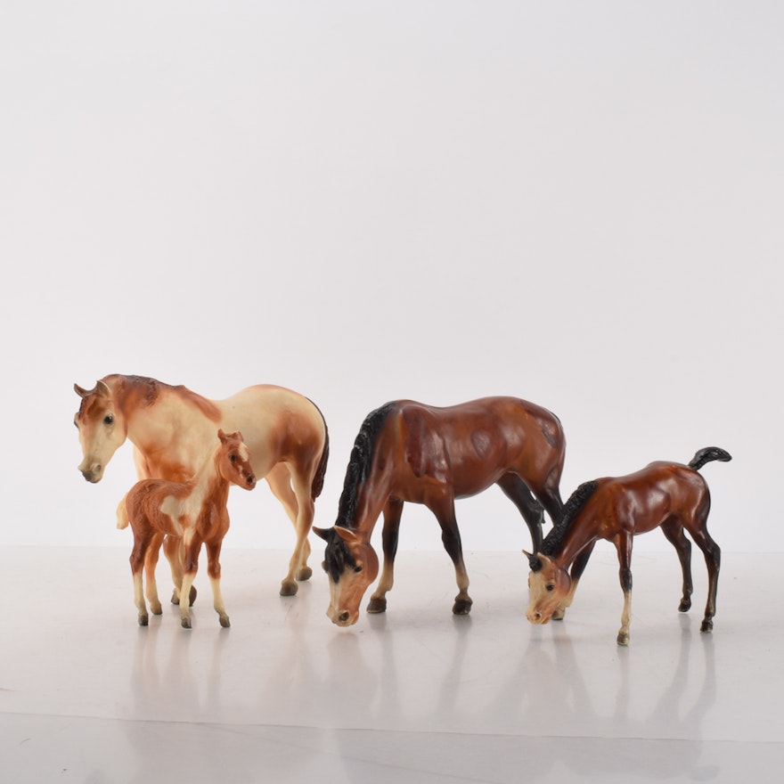 Vintage Breyer Mares and Foals Including "Stormy of Chincoteague"