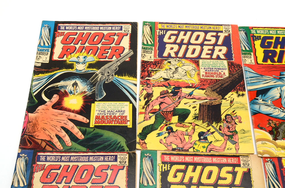 Vintage Marvel Comics "The Ghost Rider" Issues No. 2-7