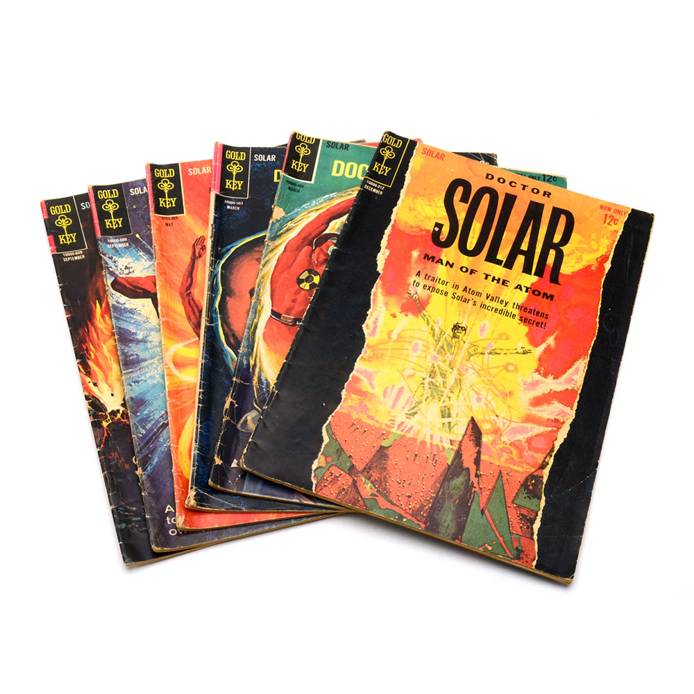 Six Vintage "Doctor Solar Man of the Atom" Gold Key Comic Books
