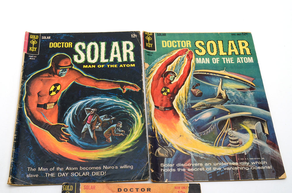 Six Vintage "Doctor Solar Man of the Atom" Gold Key Comic Books