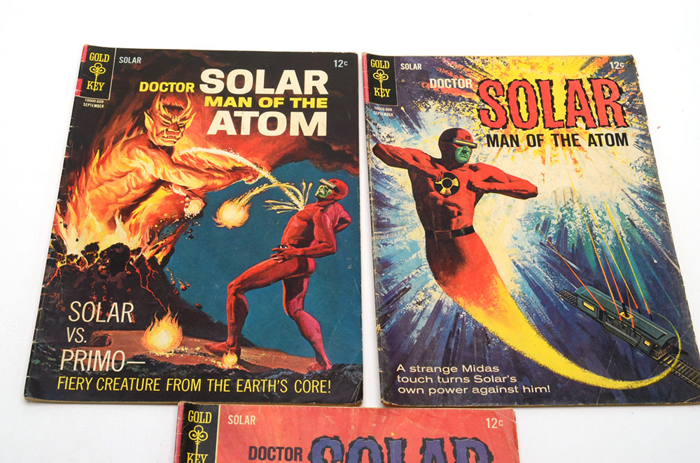 Six Vintage "Doctor Solar Man of the Atom" Gold Key Comic Books