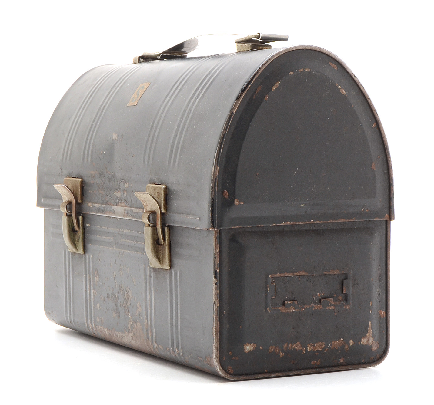 Vintage Black Tin Lunchbox and Thermos