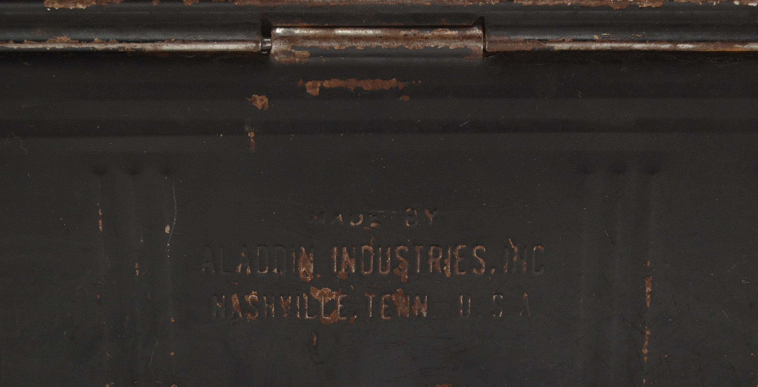 Vintage Black Tin Lunchbox and Thermos