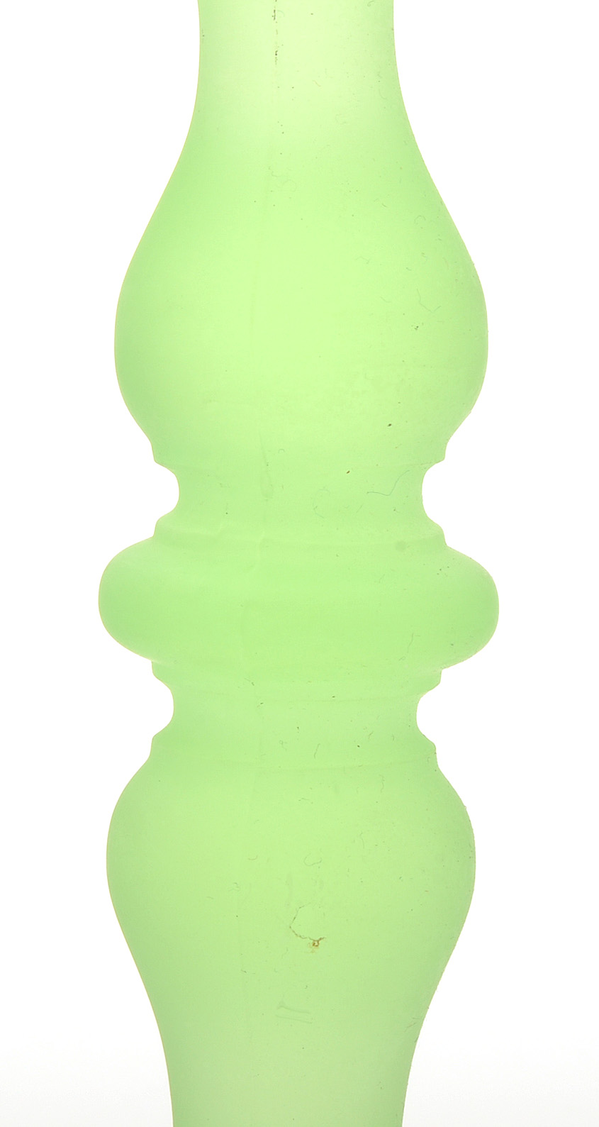 Green Vaseline Glass Bowl and Candlesticks