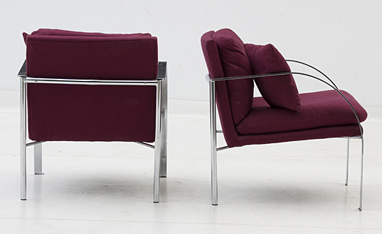 Mid Century Modern Chrome Arm Chairs