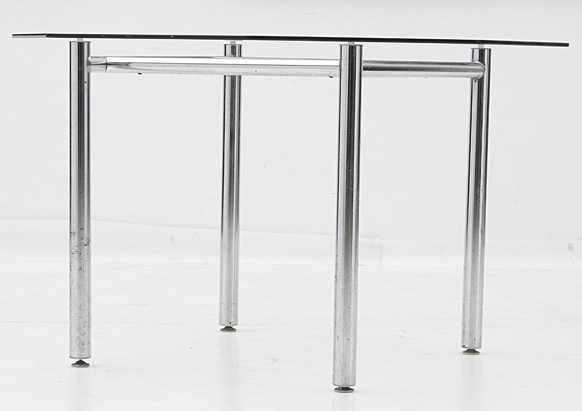 Modernist Octagonal Glass and Chrome Dining Table