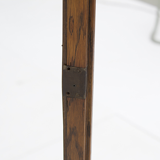 Vintage Retail Oak Framed Display Case on Square Legs