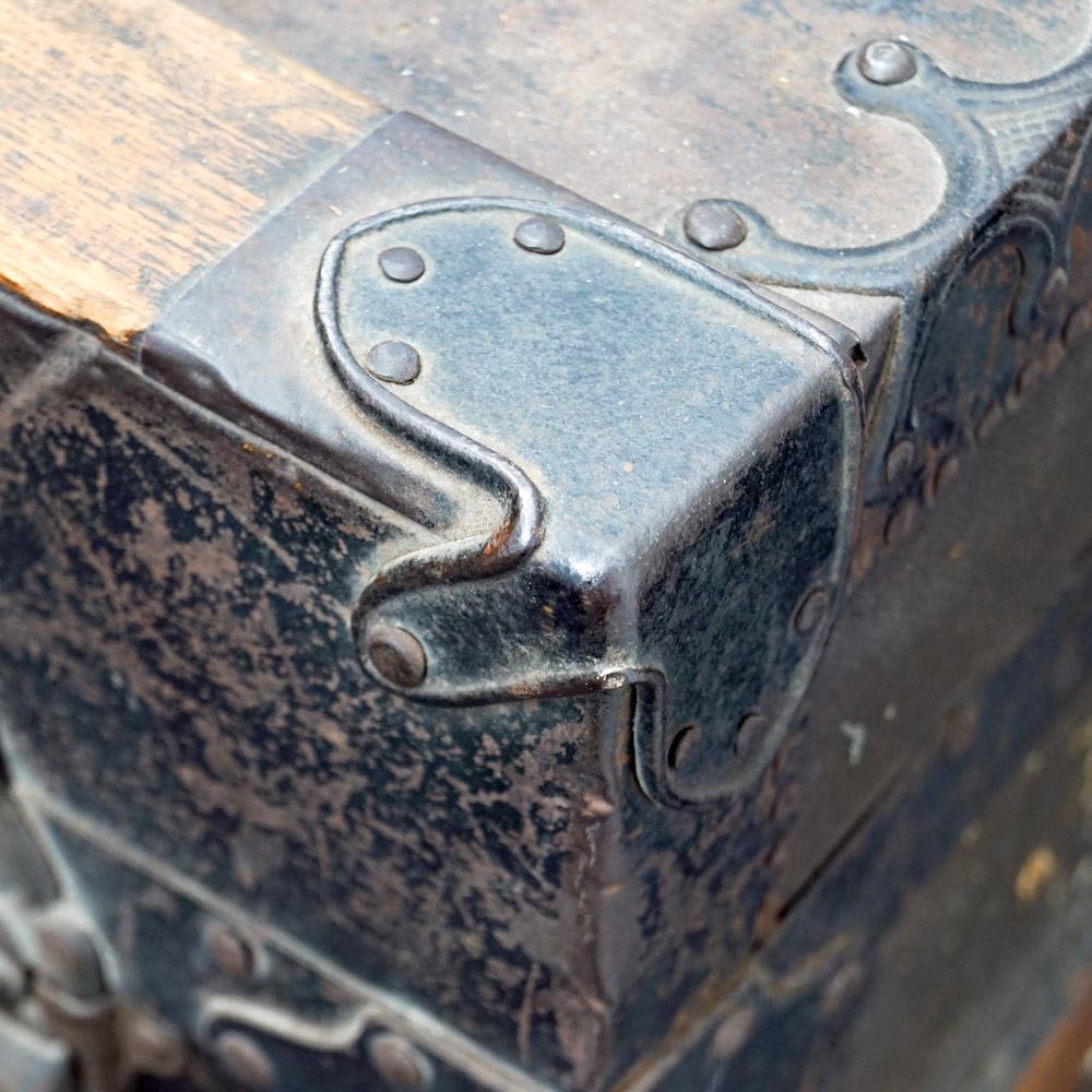 Wood and Metal Steamer Trunk