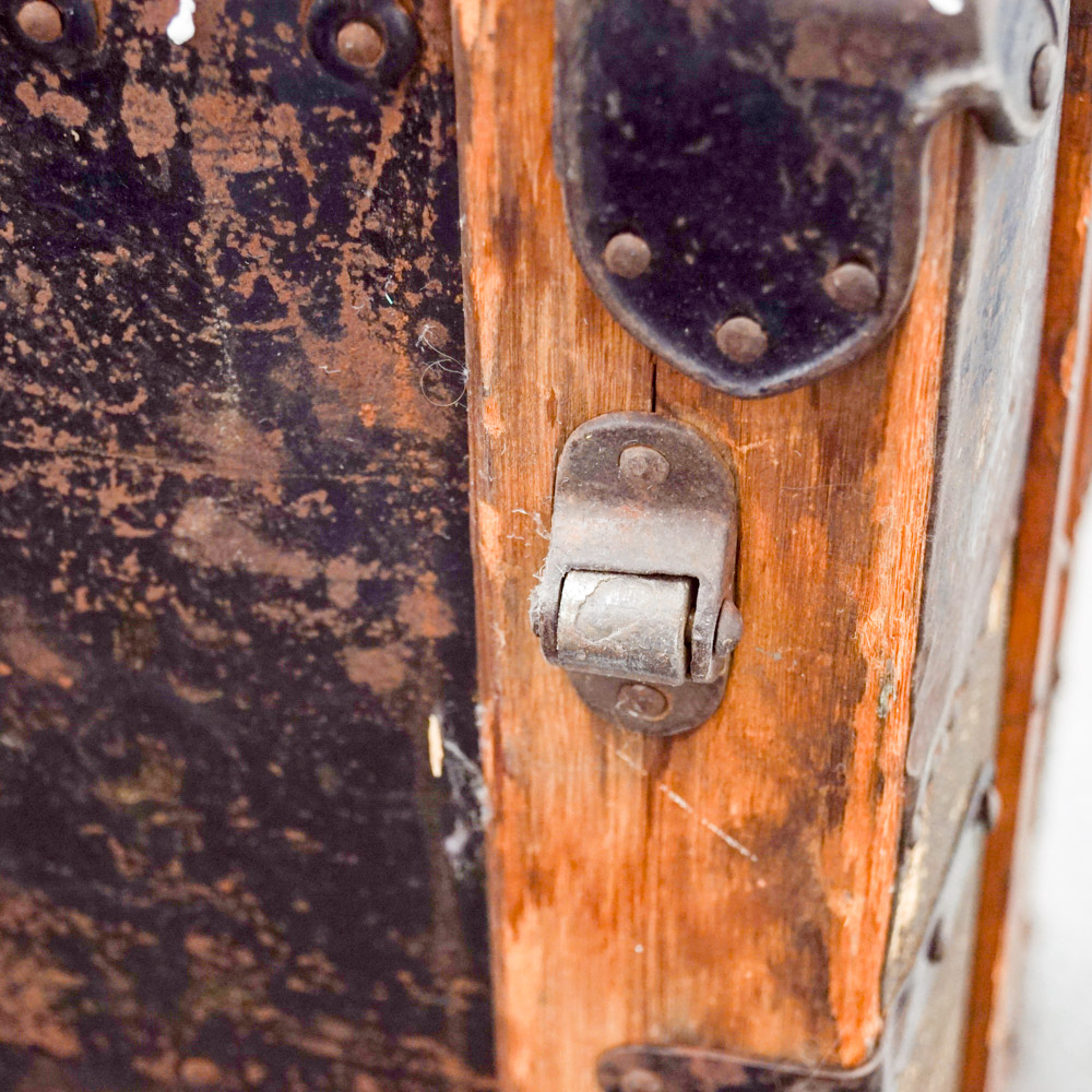 Wood and Metal Steamer Trunk