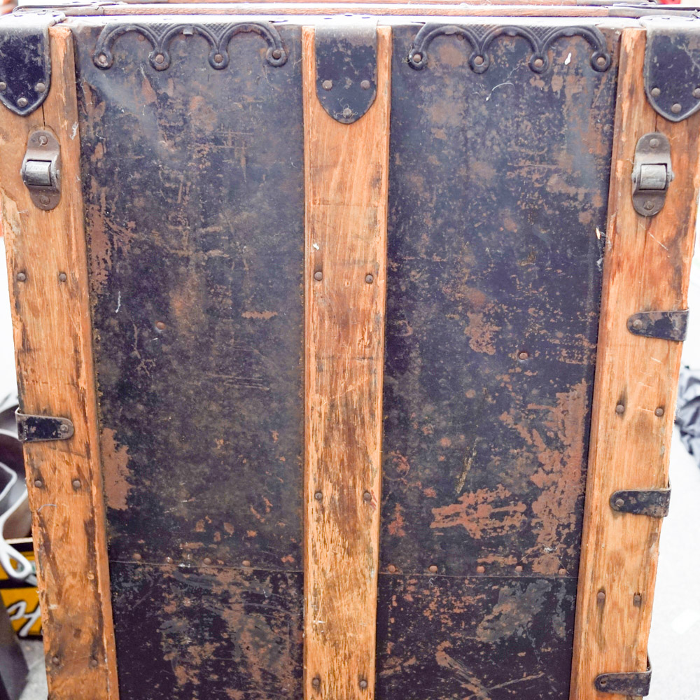 Wood and Metal Steamer Trunk