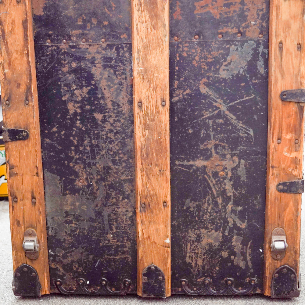 Wood and Metal Steamer Trunk