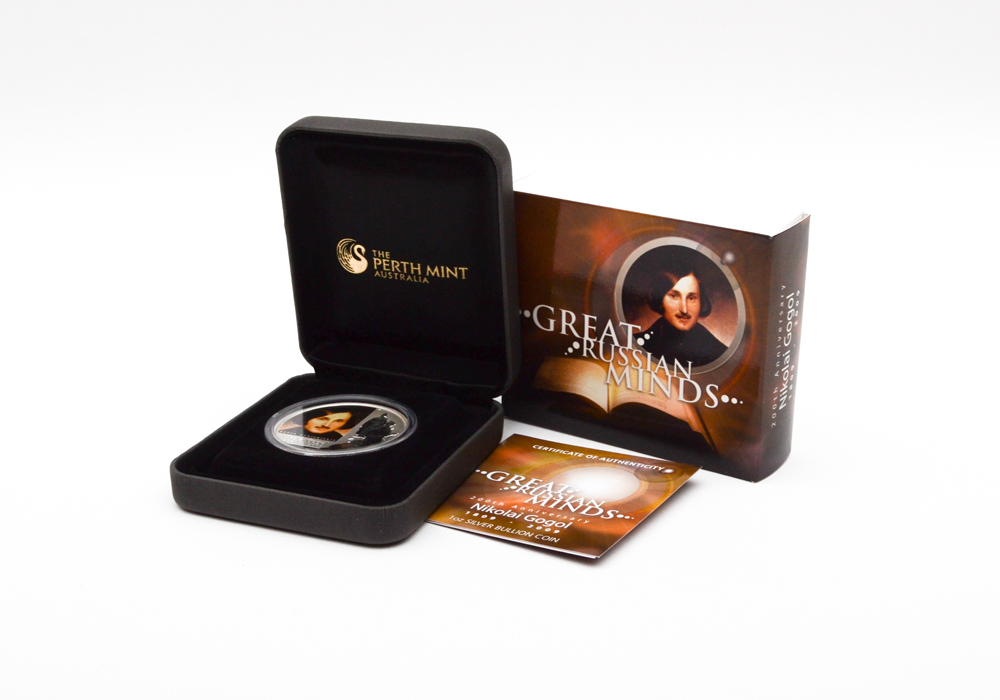 Perth Mint Great Russian Minds Nikolai Gogol Colorized Silver Coin