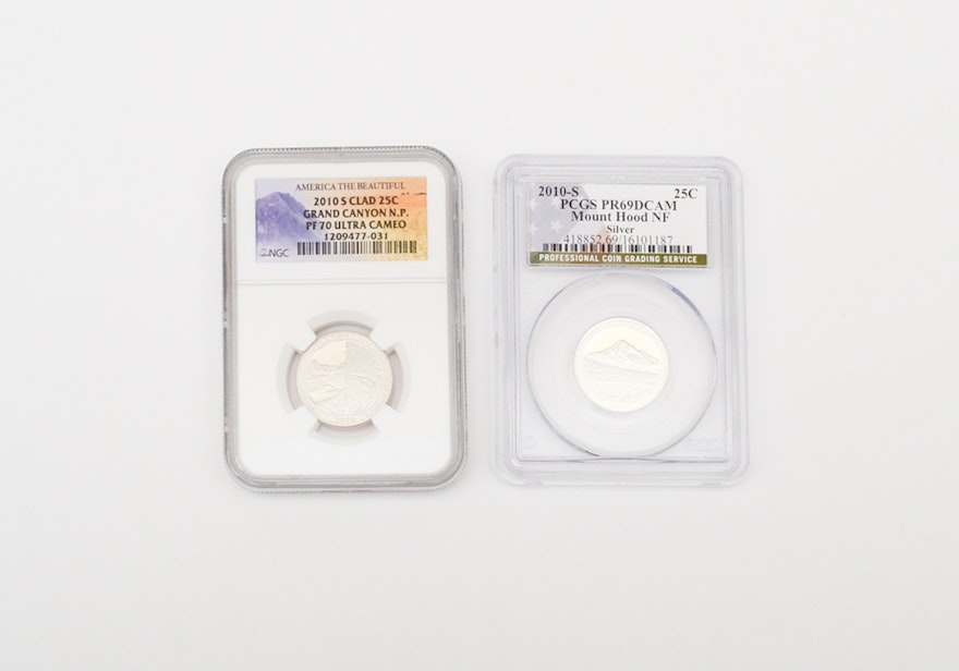 2010-S Graded Deep/Ultra Cameo Quarters Including Silver Proof