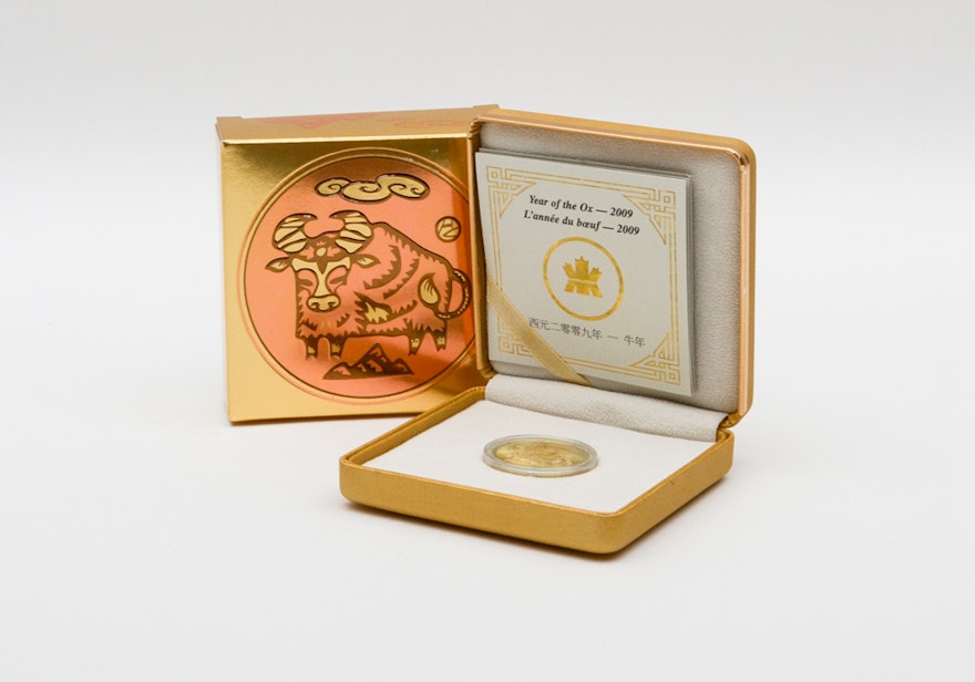 Royal Canadian Mint 2009 'Year of the Ox' Holographic Gold Coin