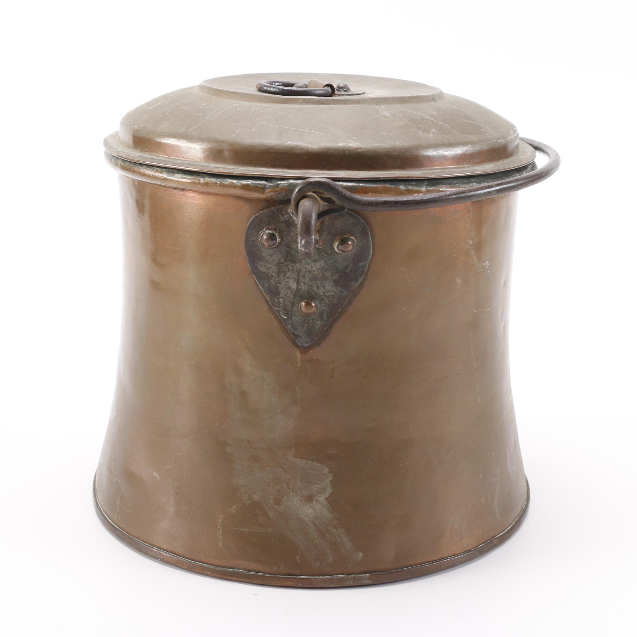 Vintage Coal Miners Lunch Pail and Swedish Copper Bucket