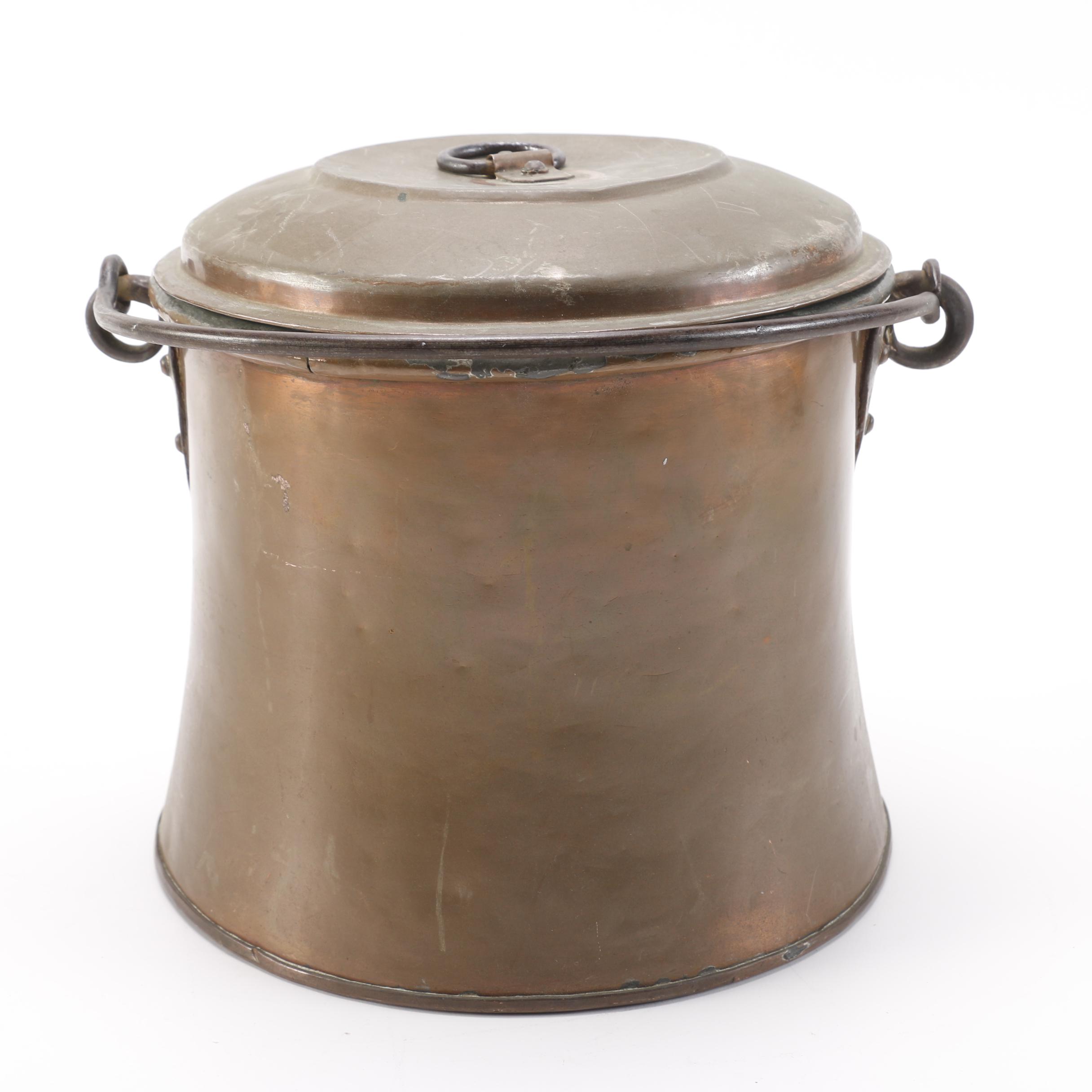 Vintage Coal Miners Lunch Pail and Swedish Copper Bucket
