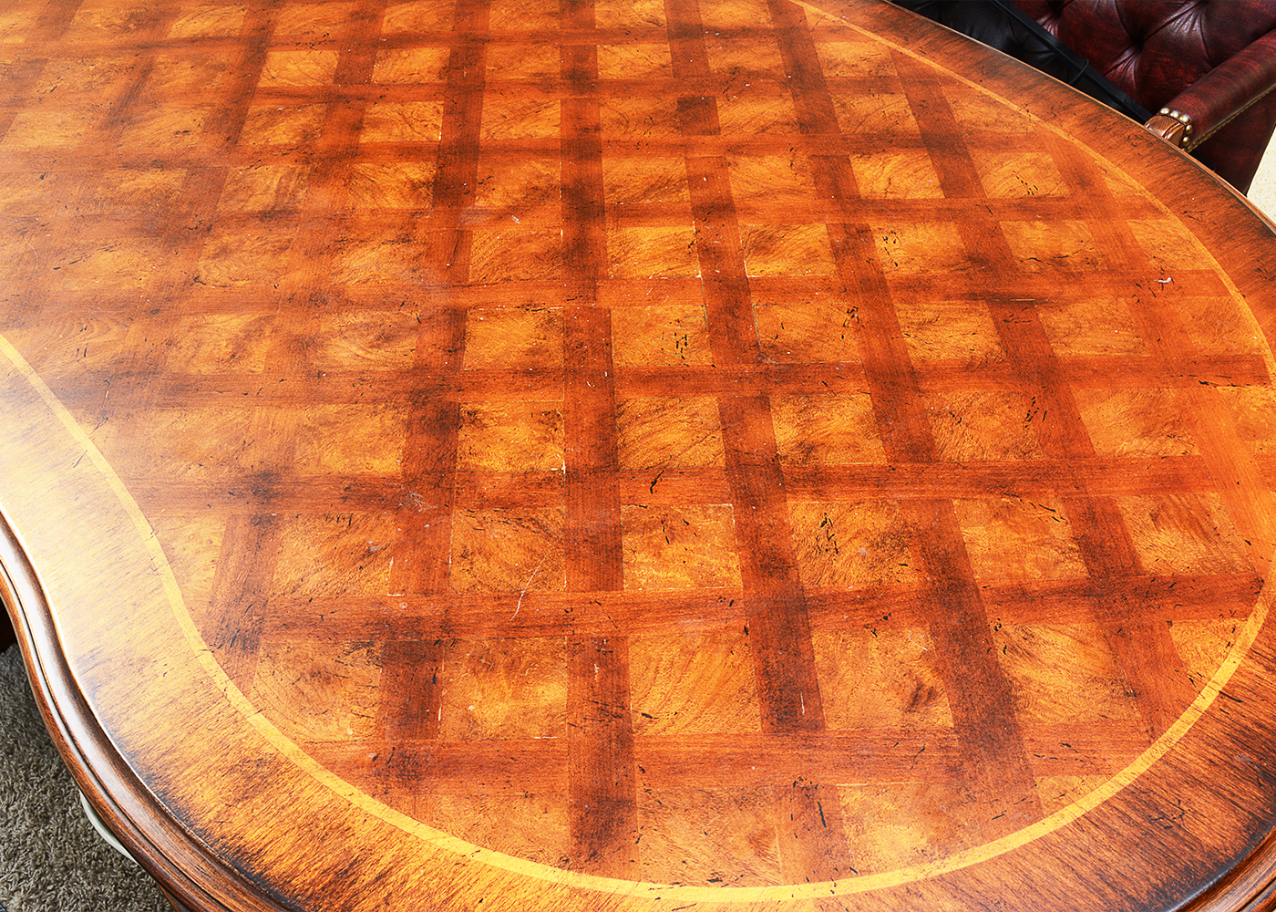 Hooker Kidney-Shaped Executive Desk and Baird Presidential Chair