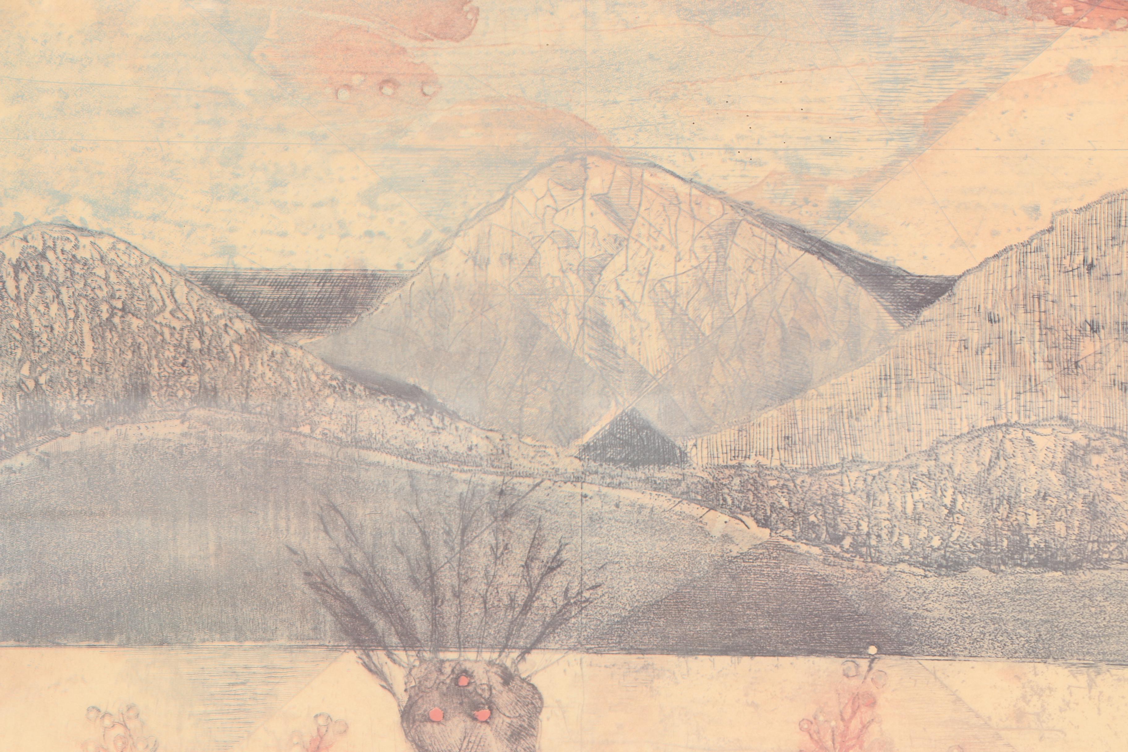 Offset Lithograph After Rene Carcan