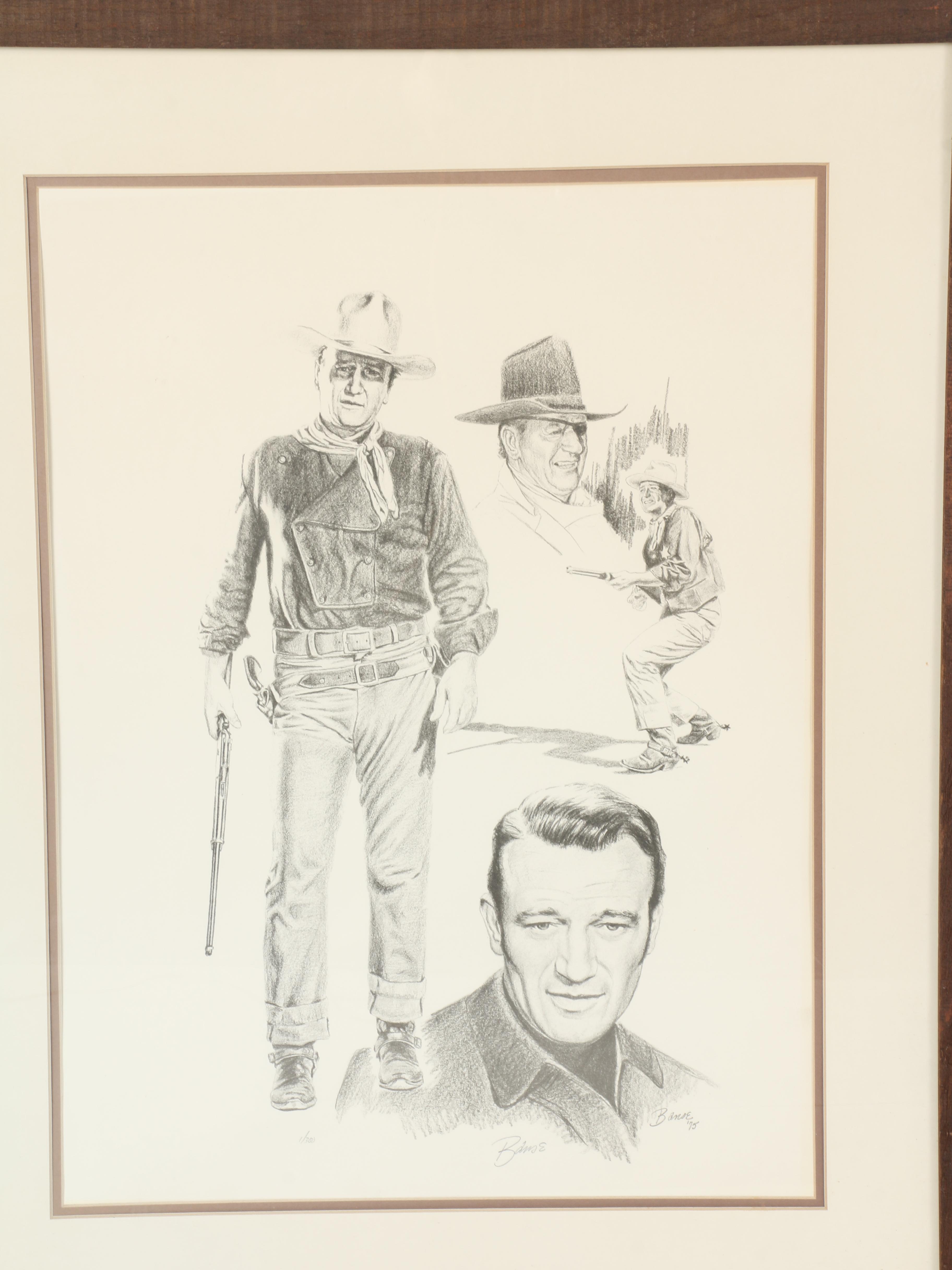 Glen Banse Limited Edition Halftone Print of John Wayne