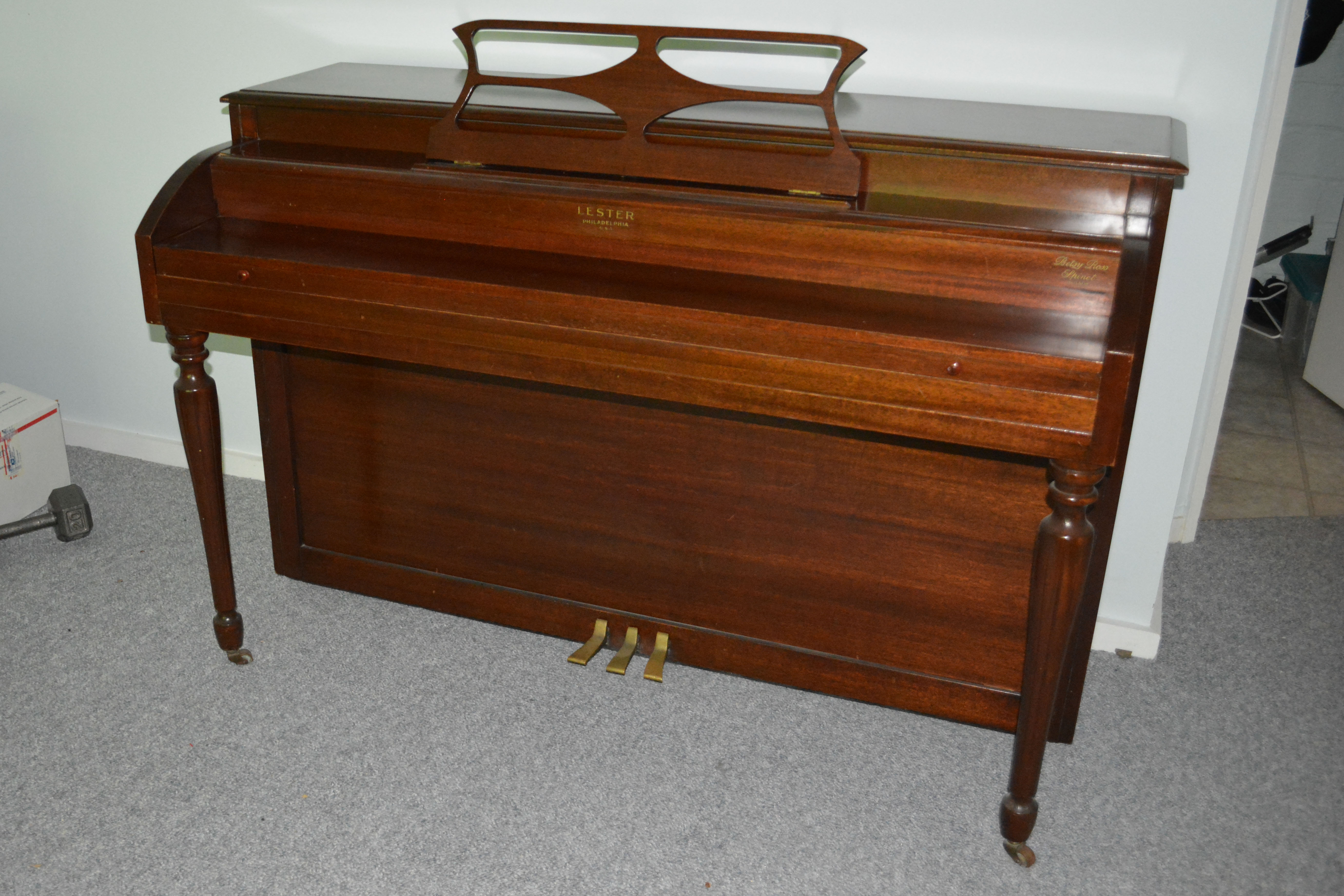 1960s Betsy Ross Spinet Upright Piano by Lester