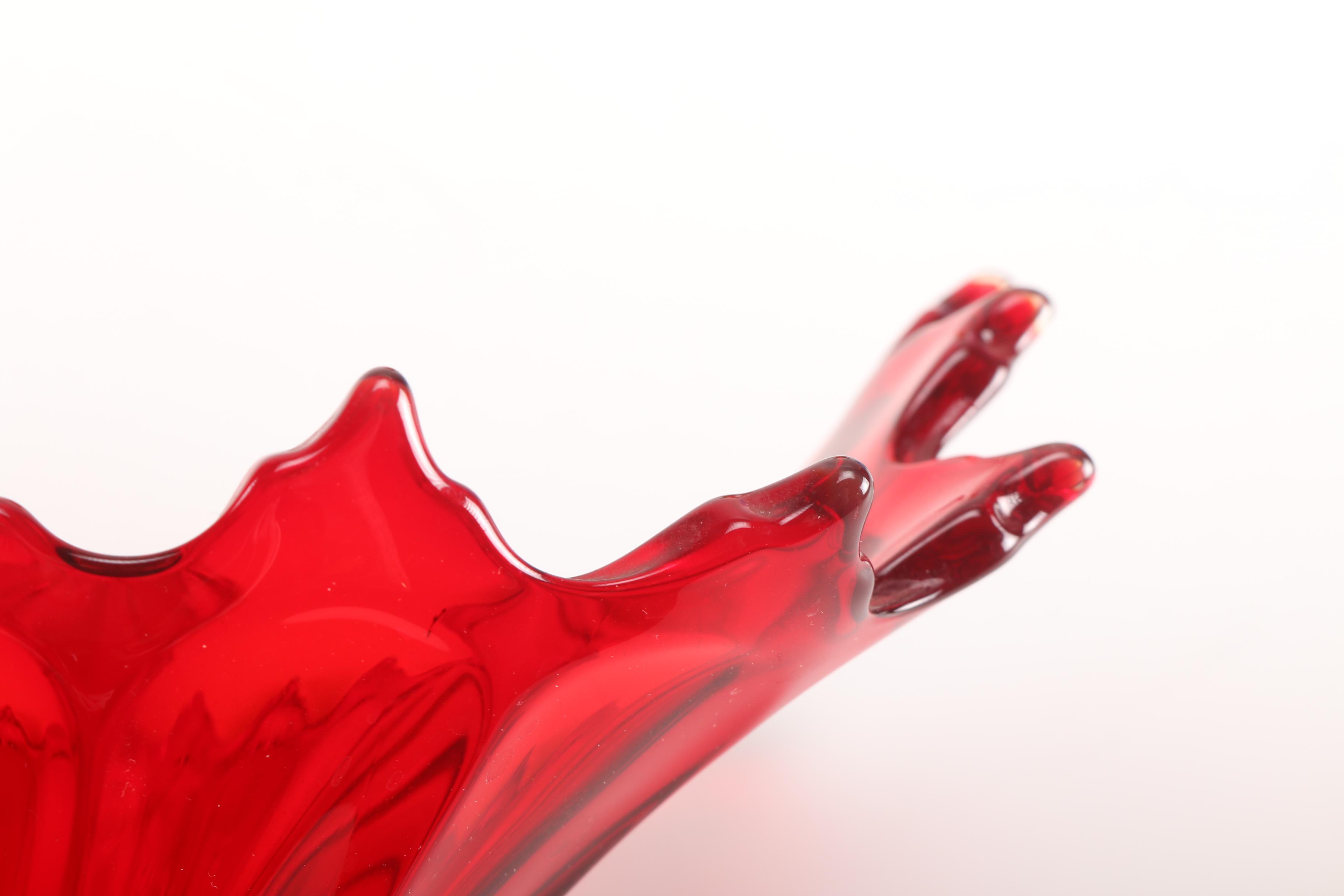 Glass Décor Featuring Vintage Imperial Carnival Glass Vase