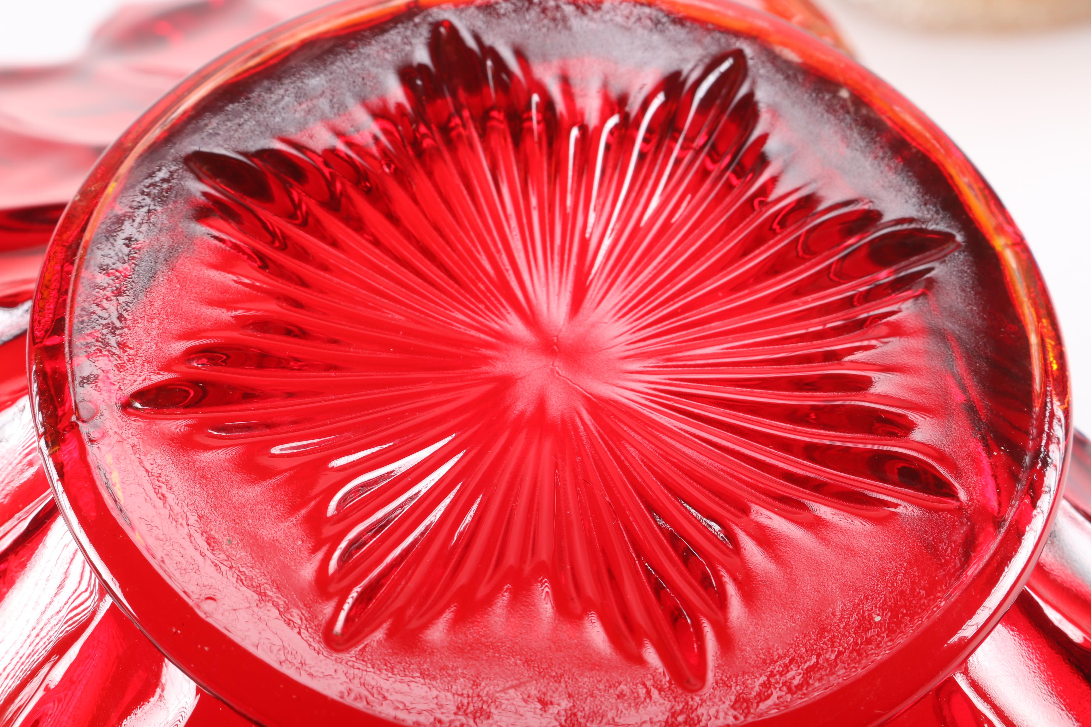 Glass Décor Featuring Vintage Imperial Carnival Glass Vase