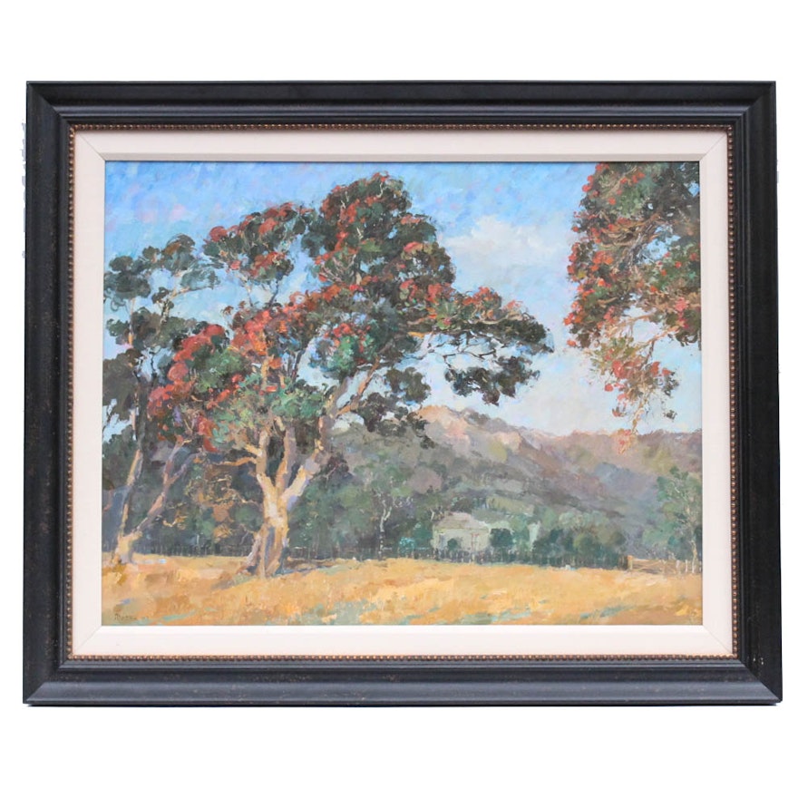 Original Malcolm Mason Oil on Canvas Landscape Painting