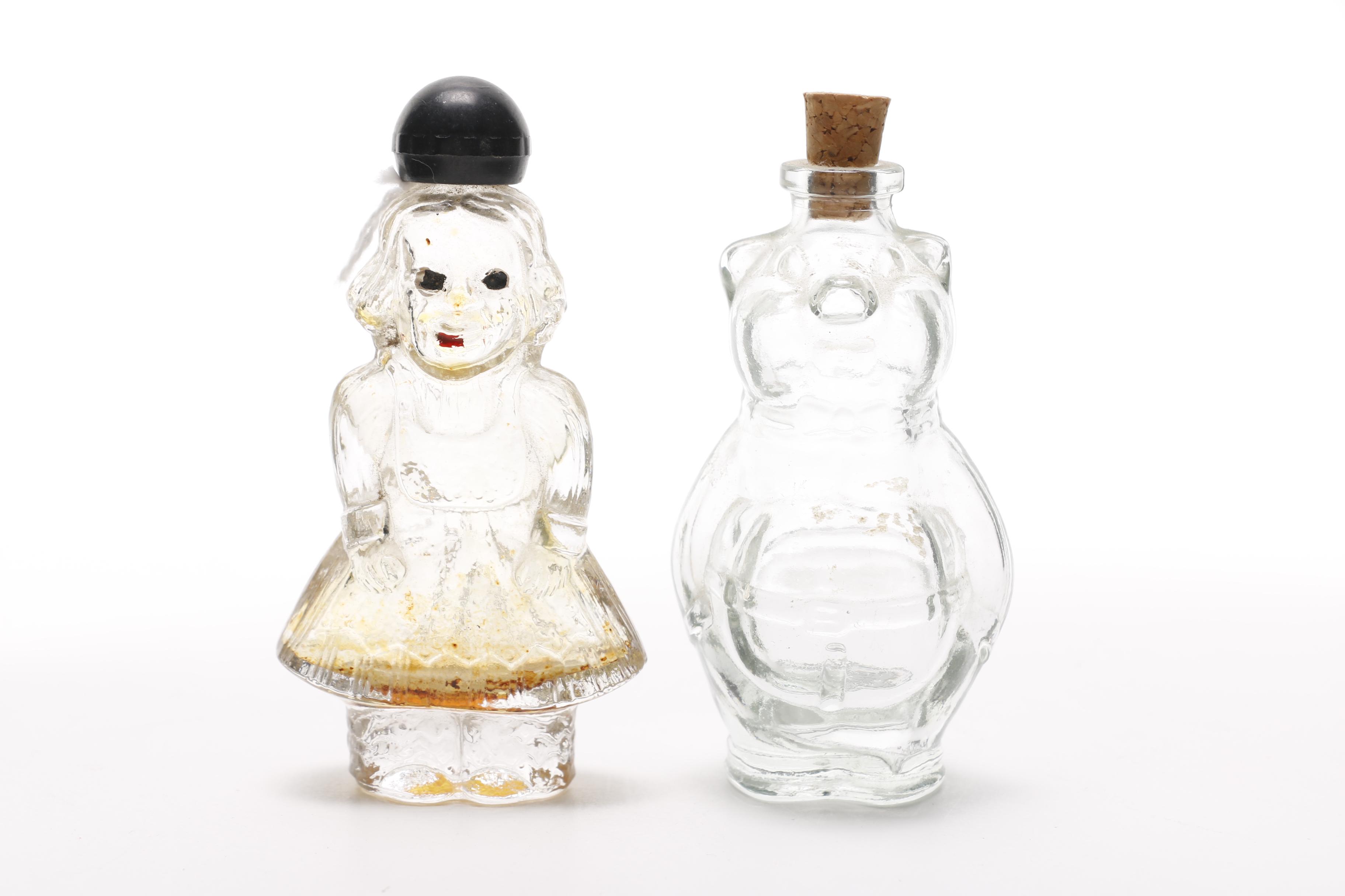 Vintage Figural Glass Bottles