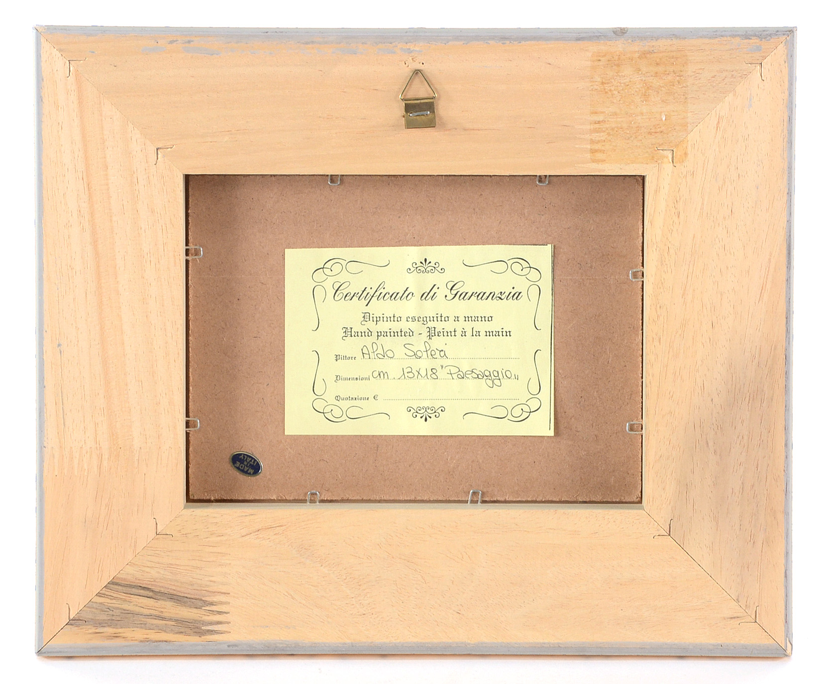 Aldo Soleri Original Oil on Board of Tuscan Landscape "Paesaggio"