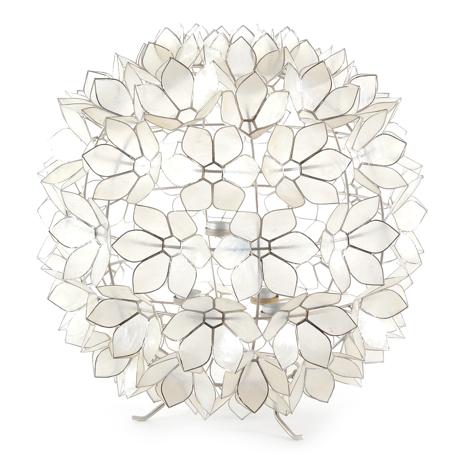 Candle-Lit Capiz Shell Floral Centerpiece