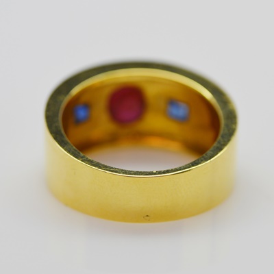 Raul Haas 18K Yellow Gold 1.26 CTS Ruby and Sapphire Ring