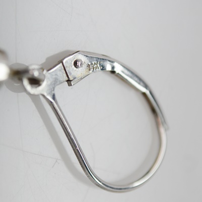 14K White Gold Green Tourmaline Pierced Earrings