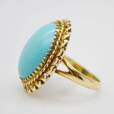 14K Yellow Gold Turquoise Ring