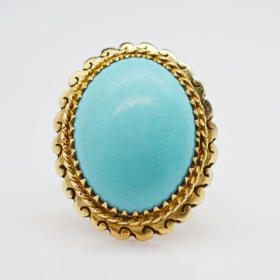 14K Yellow Gold Turquoise Ring