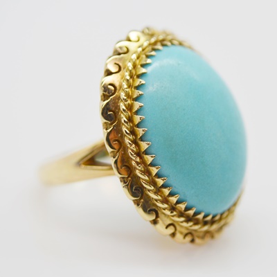 14K Yellow Gold Turquoise Ring