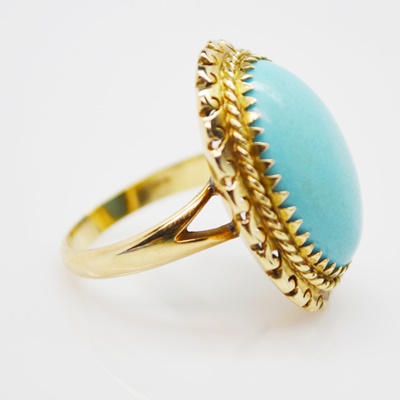 14K Yellow Gold Turquoise Ring