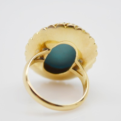 14K Yellow Gold Turquoise Ring