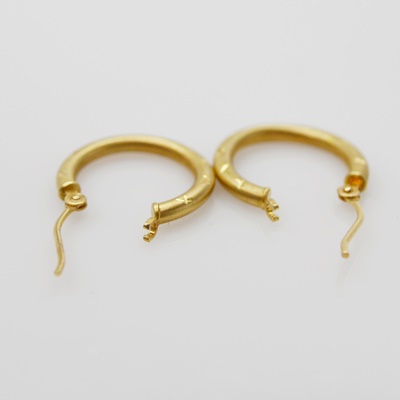 14K Yellow Gold Hoop Pierced Earrings