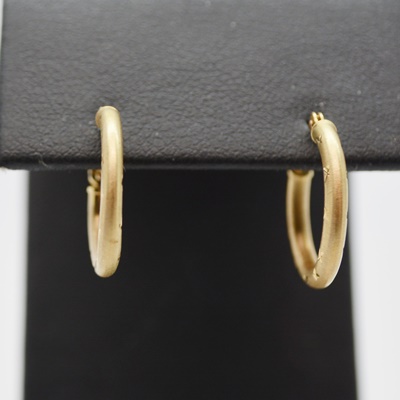 14K Yellow Gold Hoop Pierced Earrings