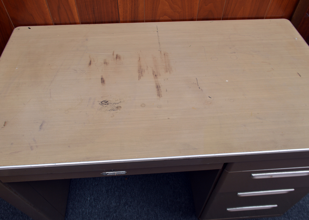 Vintage Metal Office Desk by Steelmaster